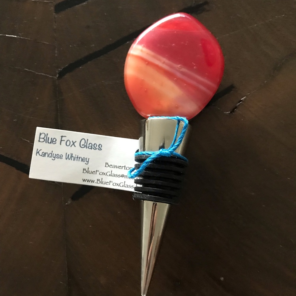 Glass art wine stopper